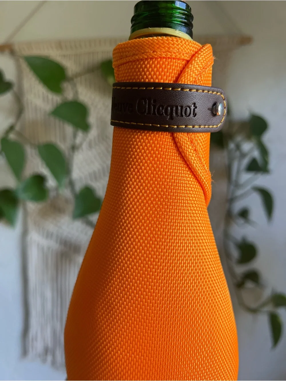 Veuve Clicquot Champagne Bottle Carrier Cooler Sleeve Orange Insulated Wine Tote
